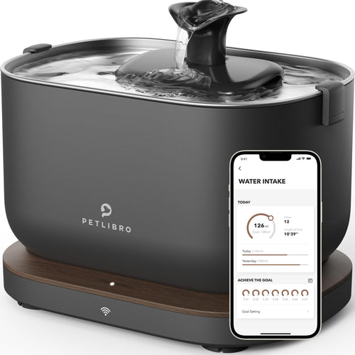 PETLIBRO App Monitoring Cat Water Fountain 2.5L/84oz Dockstream Pet Fountains for Cats Indoor Automatic Water Dispenser for Drinking with 2.4G Wi-Fi Inside Smart Bowl Stainless Steel Tray