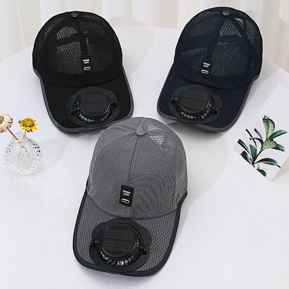 Solar Charging Mesh Fan Hat for Men & Women