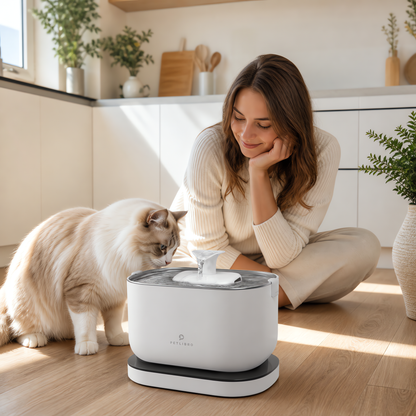 PETLIBRO Cat Water Fountain Cordless Pet Water Fountain Battery Operated 2.5L/84oz Dockstream Water Fountain for Cats Indoor Cat Fountain with Stainless Steel Tray Ultra-Quiet Dog Water Fountain