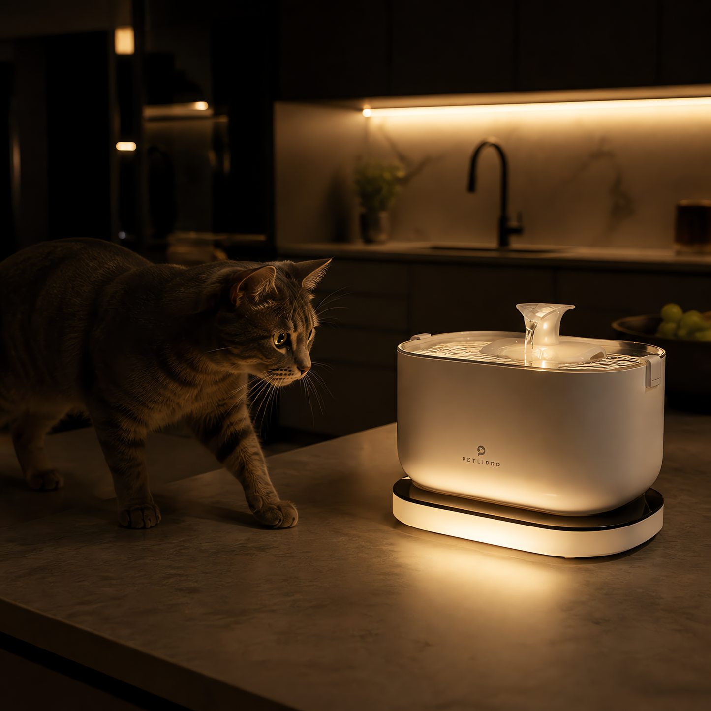PETLIBRO Cat Water Fountain Cordless Pet Water Fountain Battery Operated 2.5L/84oz Dockstream Water Fountain for Cats Indoor Cat Fountain with Stainless Steel Tray Ultra-Quiet Dog Water Fountain
