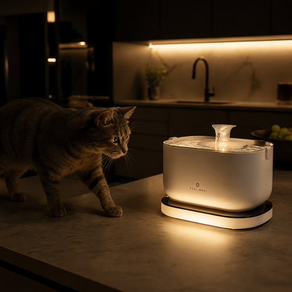 PETLIBRO Cat Water Fountain Cordless Pet Water Fountain Battery Operated 2.5L/84oz Dockstream Water Fountain for Cats Indoor Cat Fountain with Stainless Steel Tray Ultra-Quiet Dog Water Fountain